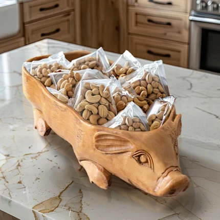 Large Rustic Pig Bowl