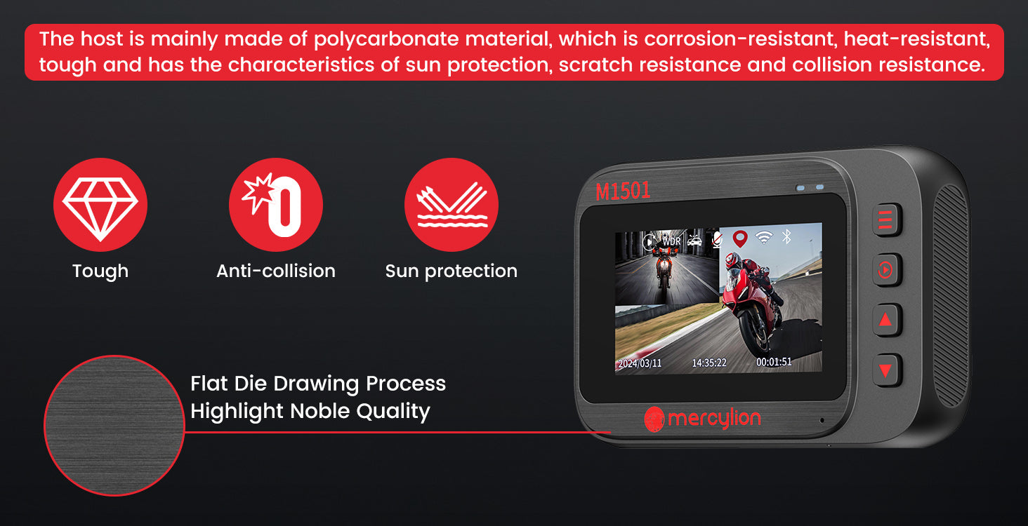 front and rear dash cam motorcycle